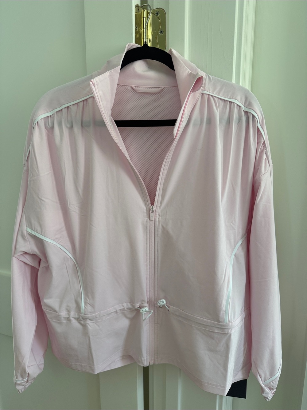 Fabletics Light Pink Zip-Front Drawstring Bomber Jacket - Picture 4 of 4